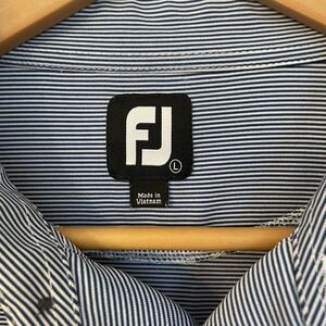 FootJoy Sea Trail Golf Club Polo Shirt Mens Large L Performance Striped Red Blue